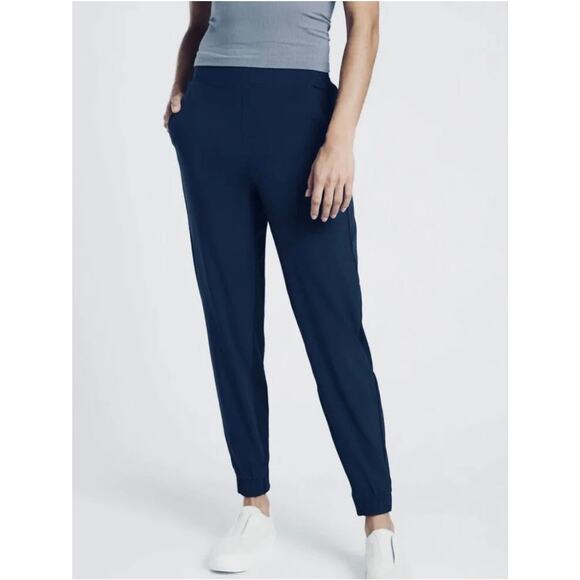 Athleta Pants - Athleta Brooklyn Jogger Pants Women’s 10 Navy Blue Stretch Travel Athleisure